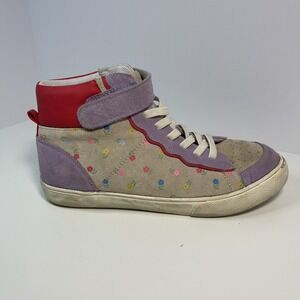 Mini‎ Boden Hightop Girls Trainer Tennis Shoes EUR 37 US Girls 5 Purple Flowers